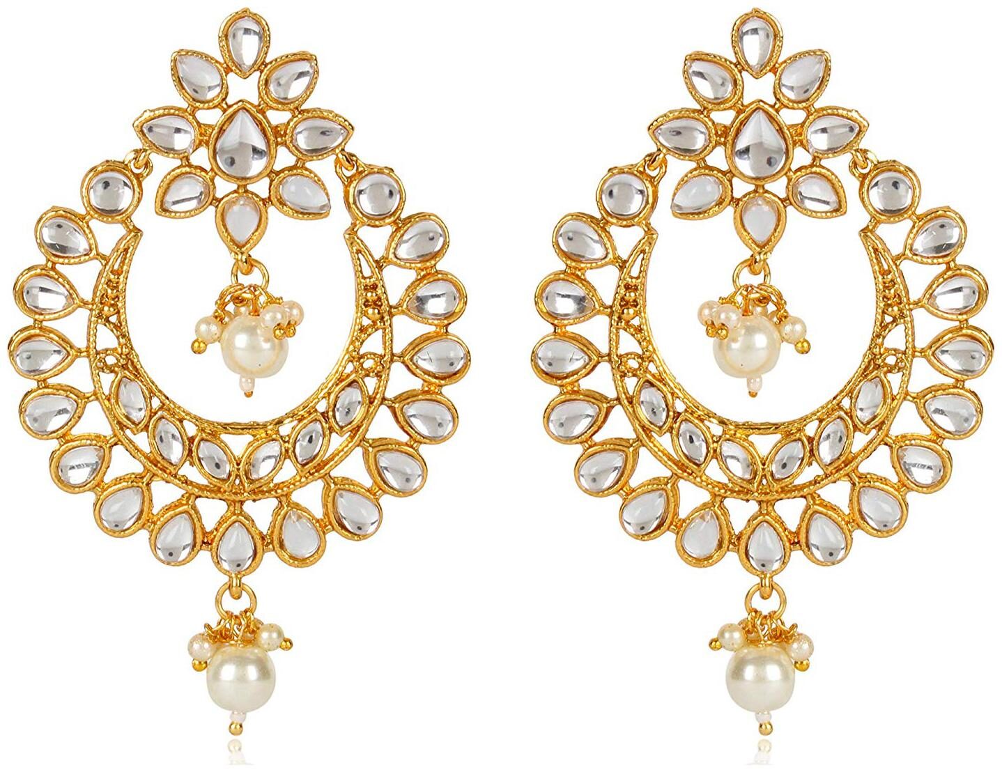 Shining Diva Fashion Latest Stylish Party Wear Kundan Pearl Traditional Gold Plated Chandelier Earrings for Women and Girls (White) (10316er)
Shining Diva Fashion Latest Stylish Party Wear Kundan Pearl Traditional Gold Plated Chandelier Earrings for Women and Girls (White) (10316er)