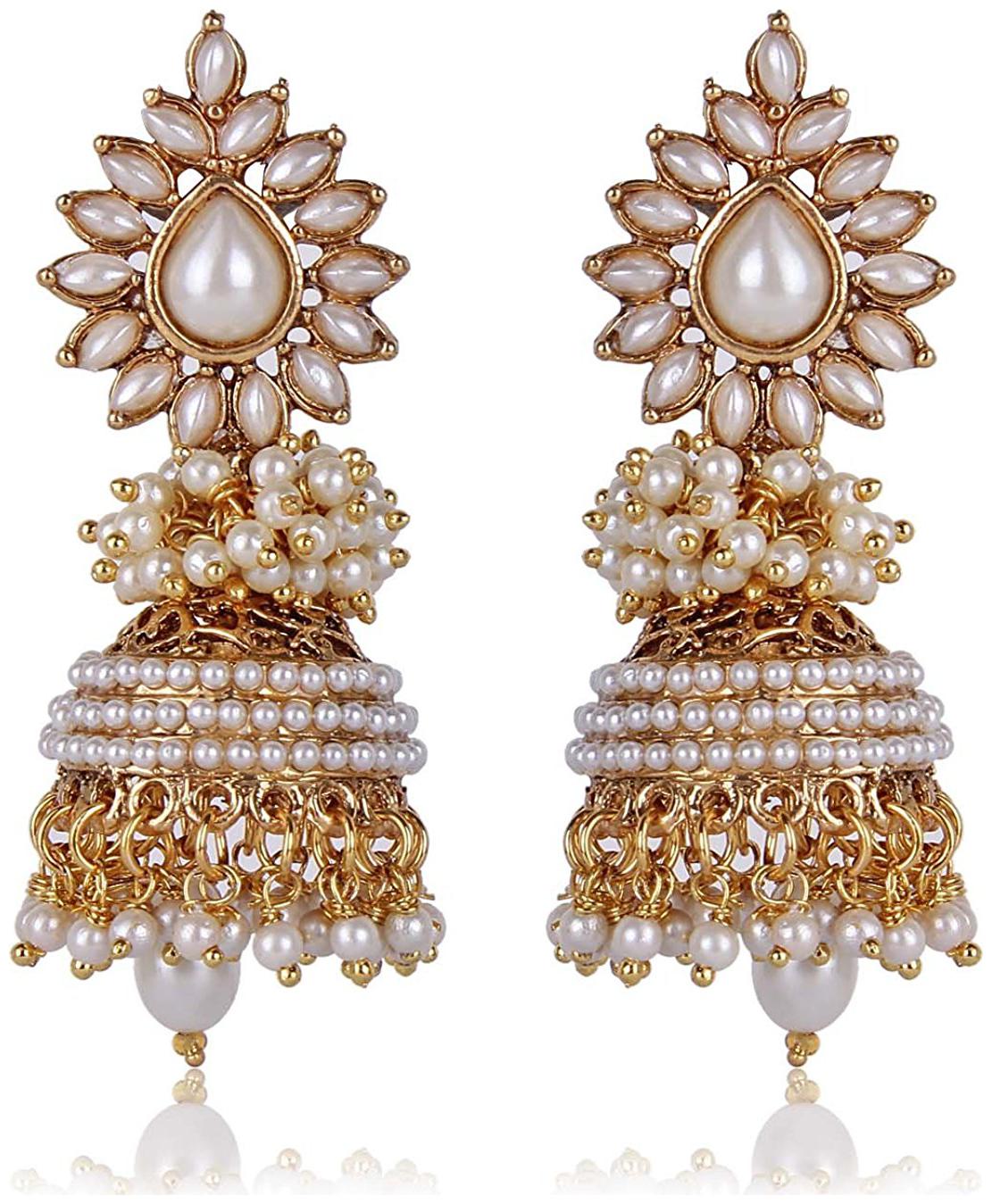 Shining Diva White Pearl Stylish Fancy Party Wear Traditional Jhumki For Women (White) (sd6580er)
Shining Diva White Pearl Stylish Fancy Party Wear Traditional Jhumki For Women (White) (sd6580er)