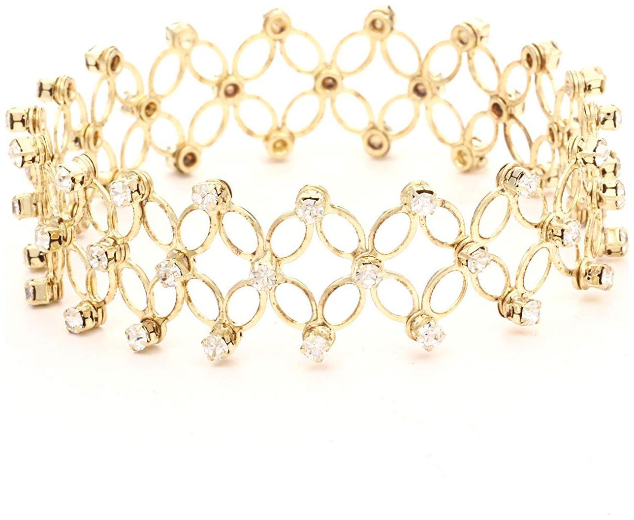 Shining Diva Stretchable Gold Colored Austrian Diamond Studded Bracelet for Women(rrsd5686b)
Shining Diva Stretchable Gold Colored Austrian Diamond Studded Bracelet for Women(rrsd5686b)
