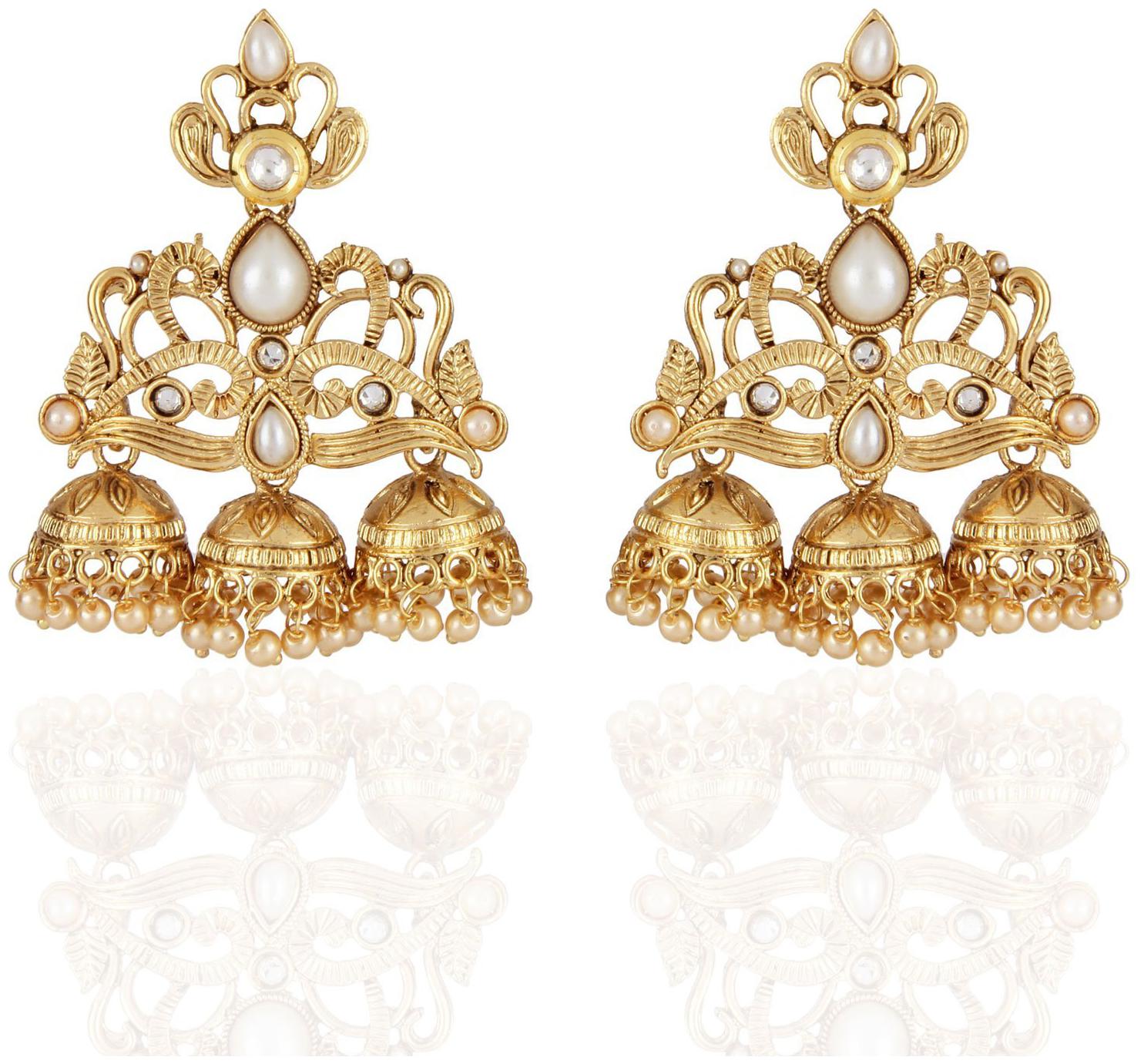 Shining Diva Fashion Gold Plated Pearl Hanging Earrings for Women and Girls(Golden)(8456er)
Shining Diva Fashion Gold Plated Pearl Hanging Earrings for Women and Girls(Golden)(8456er)