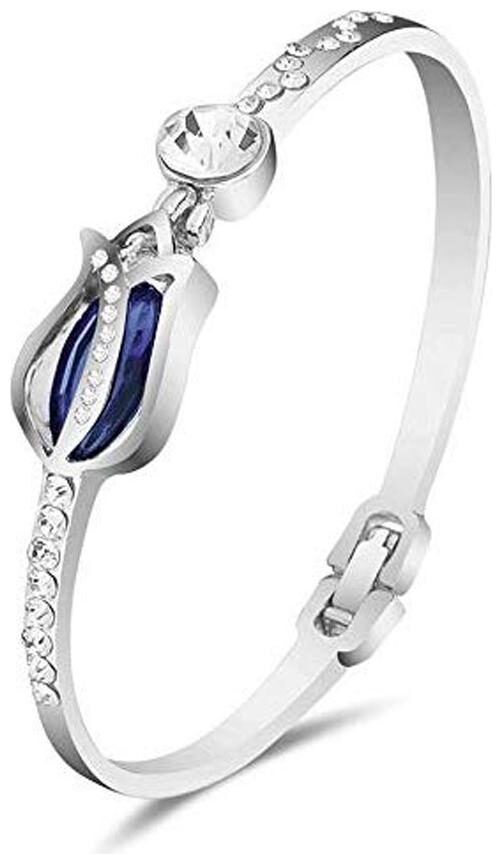 Shining Diva Fashion Crystal Tulip Bangle Silver Plated Bracelet for Women and Girls (Silver) (10082b)
Shining Diva Fashion Crystal Tulip Bangle Silver Plated Bracelet for Women and Girls (Silver) (10082b)