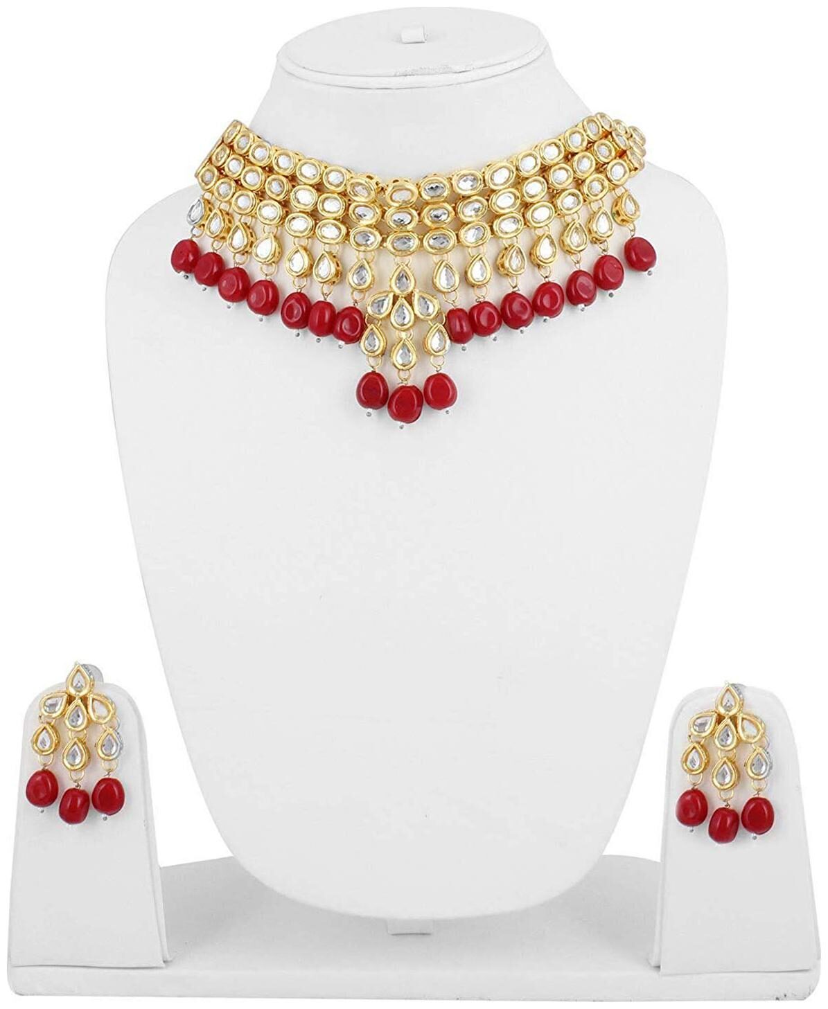 Shining Diva Fashion Red Kundan Latest Traditional Choker Necklace Jewellery Set for Women
Shining Diva Fashion Red Kundan Latest Traditional Choker Necklace Jewellery Set for Women