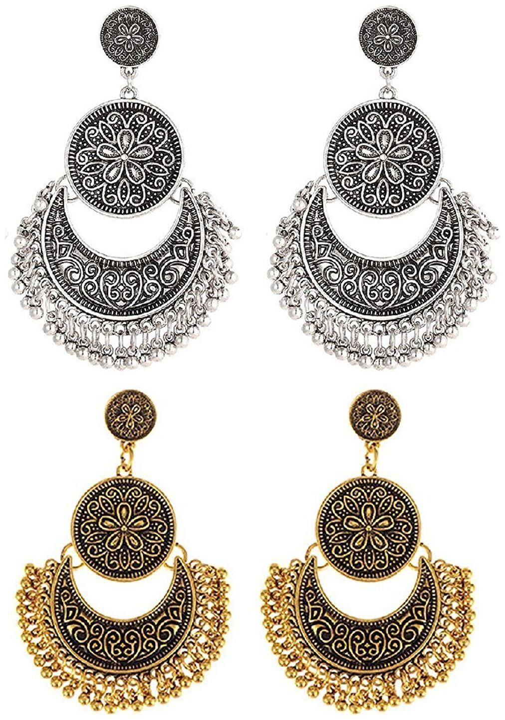 Shining Diva Fashion Oxidized Silver Gold Combo of 2 Stylish Fancy Party Wear Traditional Earrings For Women Girls(Multi-Colour)(cmb225)
Shining Diva Fashion Oxidized Silver Gold Combo of 2 Stylish Fancy Party Wear Traditional Earrings For Women Girls(Multi-Colour)(cmb225)