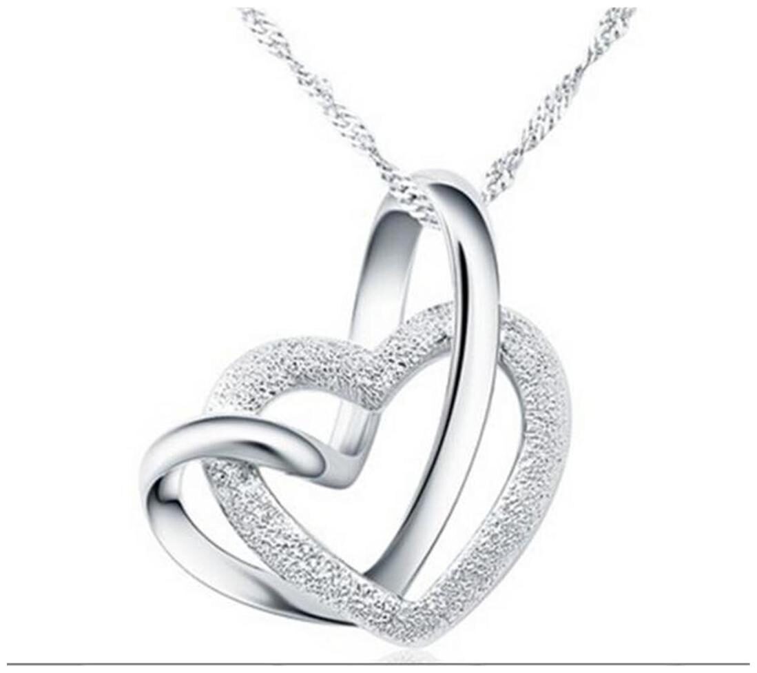 Silver 18K White Gold Plated Austrian Crystal 2 Hearts Necklace Pendant with Chain Romantic Love Party Wear Jewellery for Women by Caratcube (CTC - 101)
Silver 18K White Gold Plated Austrian Crystal 2 Hearts Necklace Pendant with Chain Romantic Love Party Wear Jewellery for Women by Caratcube (CTC - 101)