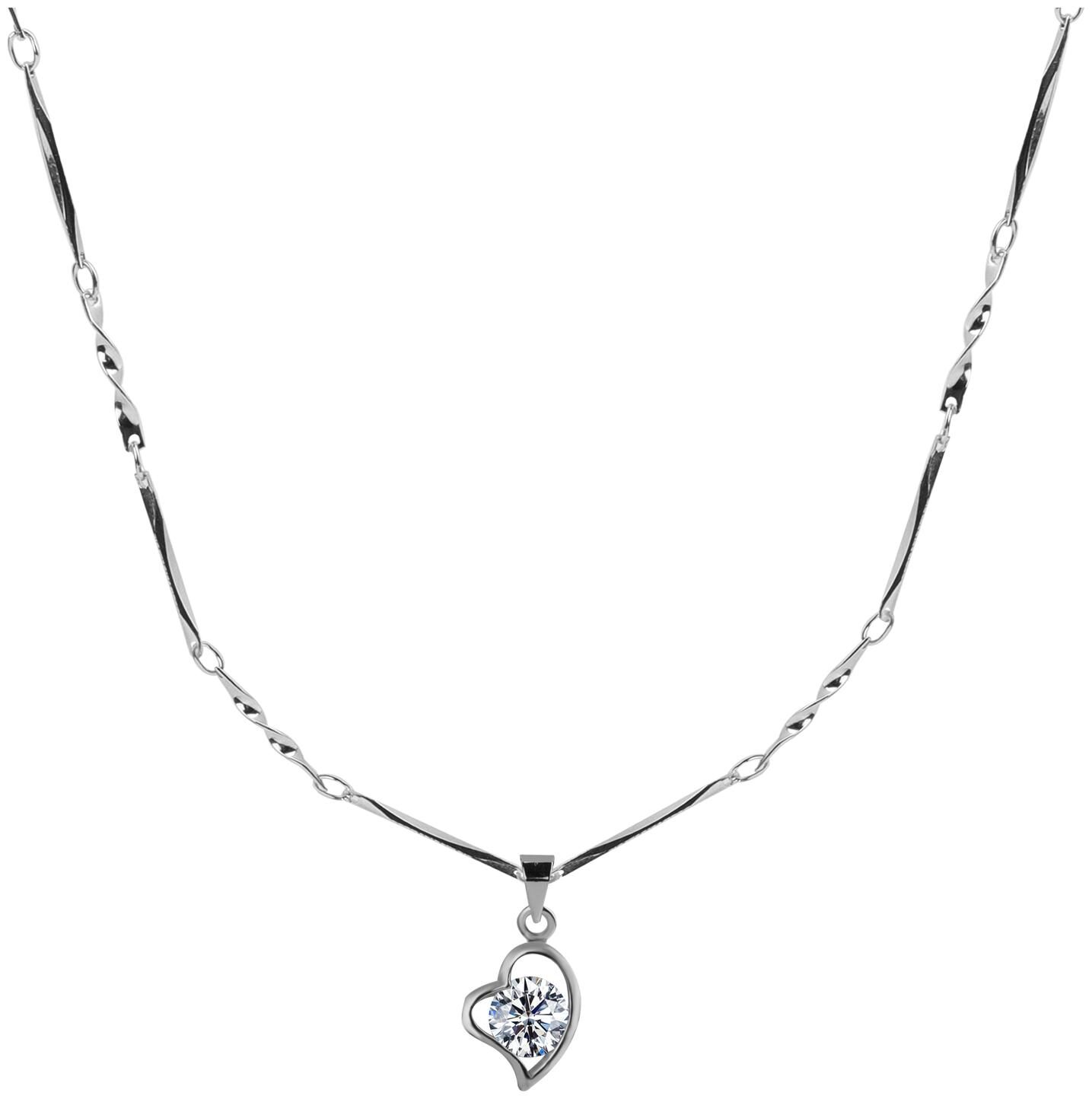 Silver Plated Chain With Heart Shape Solitaire Diamond Pendant For Women chain silver silver chain
Silver Plated Chain With Heart Shape Solitaire Diamond Pendant For Women chain silver silver chain
