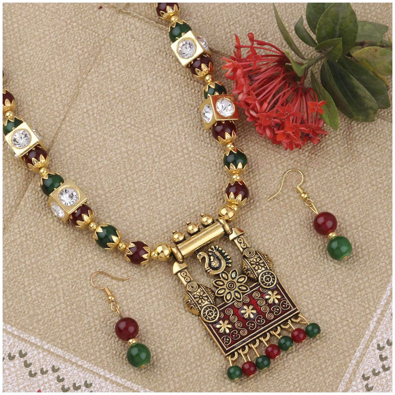 SILVER SHINE Elegant Traditional Pendant Set Multi colour Pear Set For women Girls
SILVER SHINE Elegant Traditional Pendant Set Multi colour Pear Set For women Girls