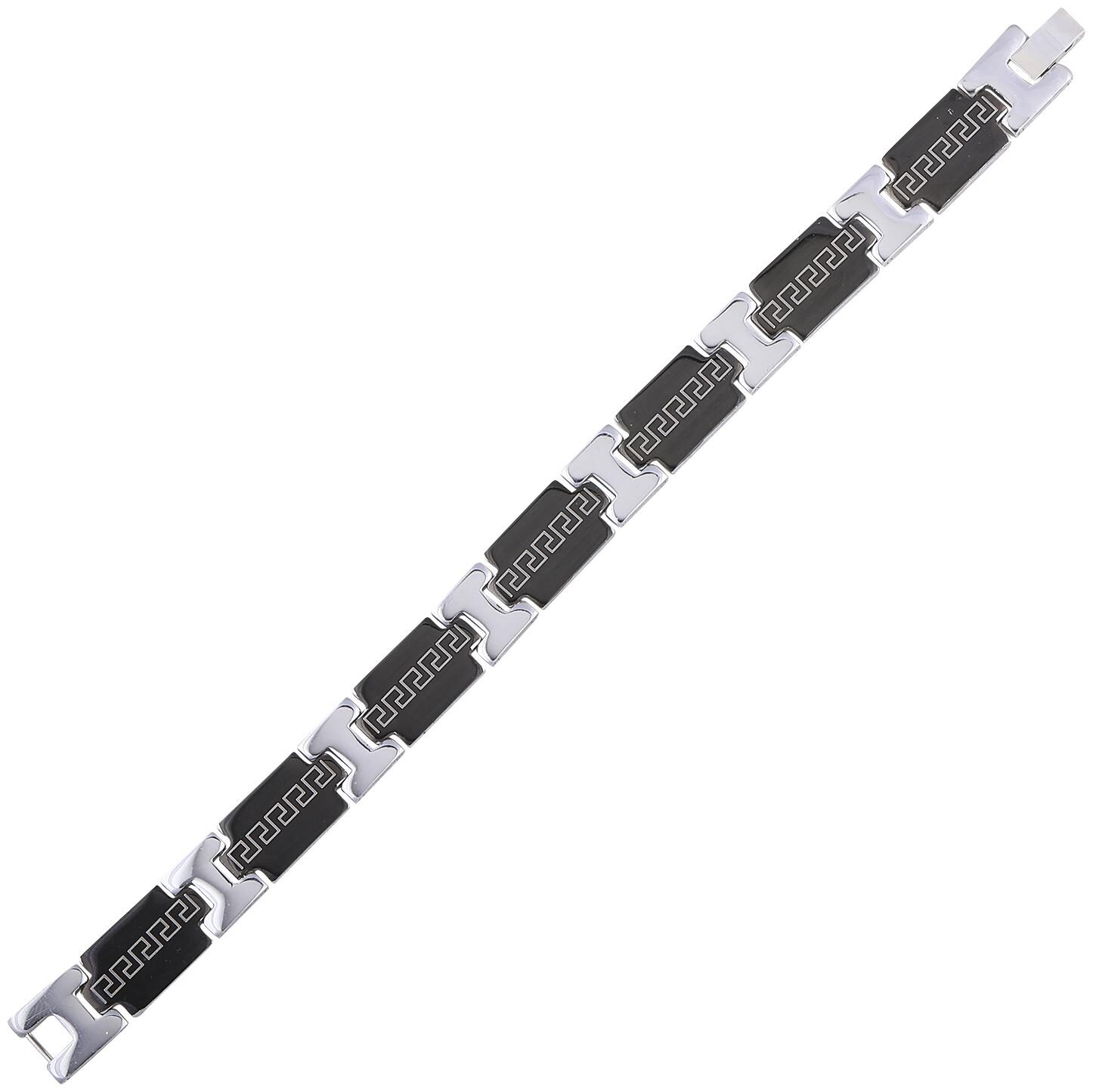SILVERSHINE Silver And Black Dual Colour Stylist Designer Bracelet For Men and Boy Jewellery
SILVERSHINE Silver And Black Dual Colour Stylist Designer Bracelet For Men and Boy Jewellery