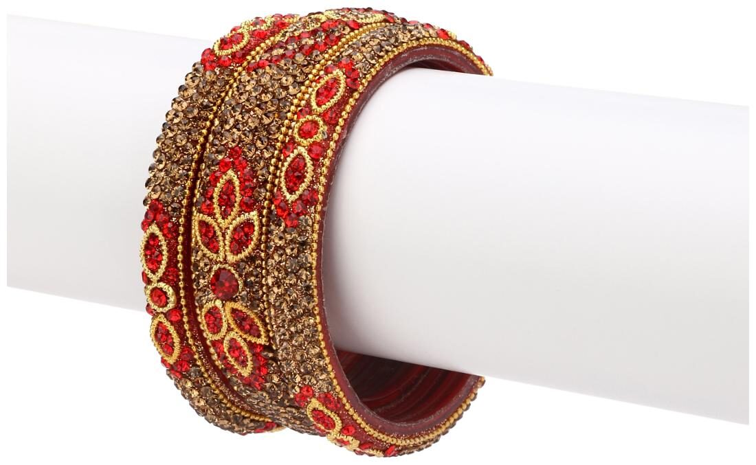 Somil Exclusive Wedding Collection Kada Bangle Set Designer Ornamented Red Golden (Size 2 6)
Somil Exclusive Wedding Collection Kada Bangle Set Designer Ornamented Red Golden (Size 2 6)