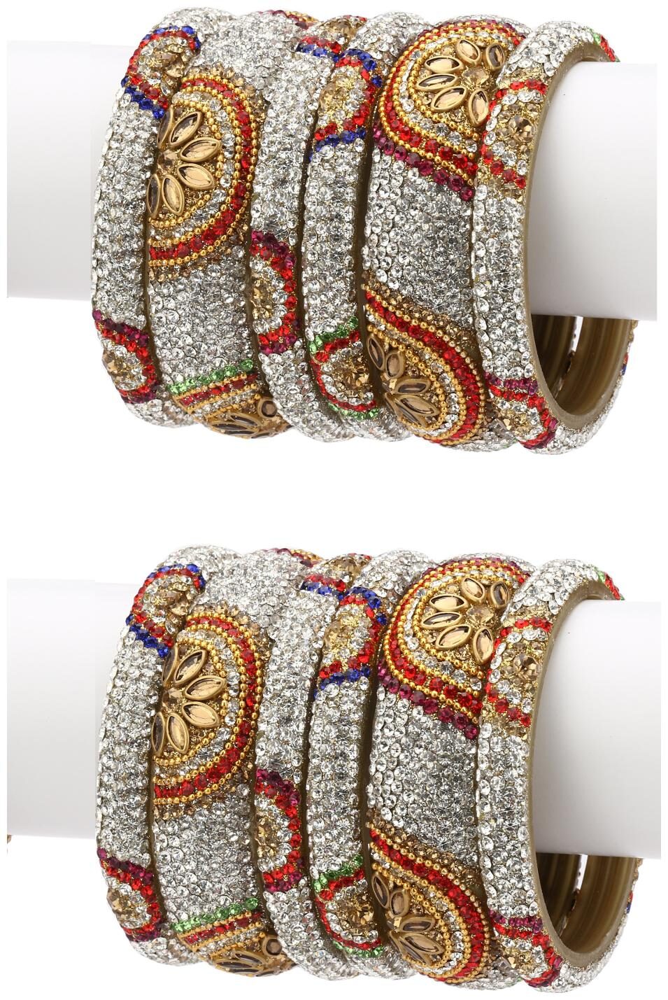 Somil Exclusive Wedding Collection Kada Bangle Set Designer Ornamented Red White Golden (Size 2 6)
Somil Exclusive Wedding Collection Kada Bangle Set Designer Ornamented Red White Golden (Size 2 6)