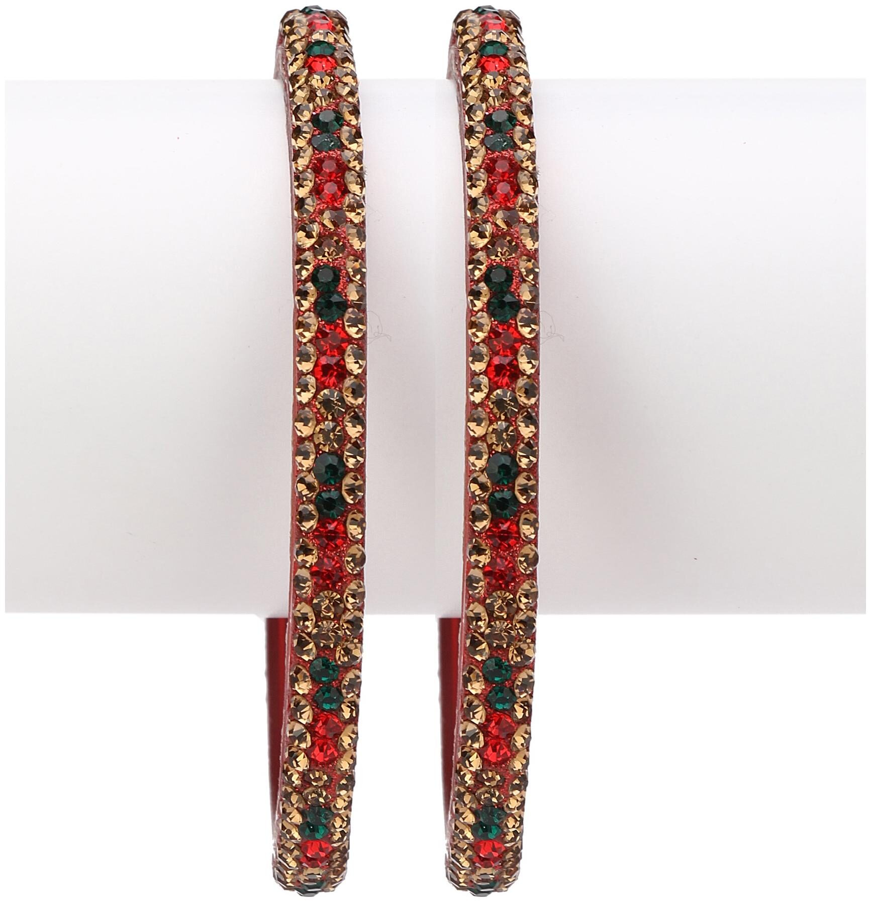 Somil Exclusive Wedding Collection Kada Bangle Set Designer Ornamented Red Golden (Size 2 2)vre
Somil Exclusive Wedding Collection Kada Bangle Set Designer Ornamented Red Golden (Size 2 2)vre