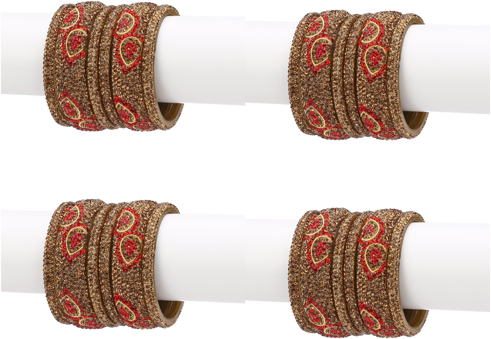 Somil Exclusive Wedding Collection Kada Bangle Set Designer Ornamented Red Golden (Size 2 4)frf43
Somil Exclusive Wedding Collection Kada Bangle Set Designer Ornamented Red Golden (Size 2 4)frf43