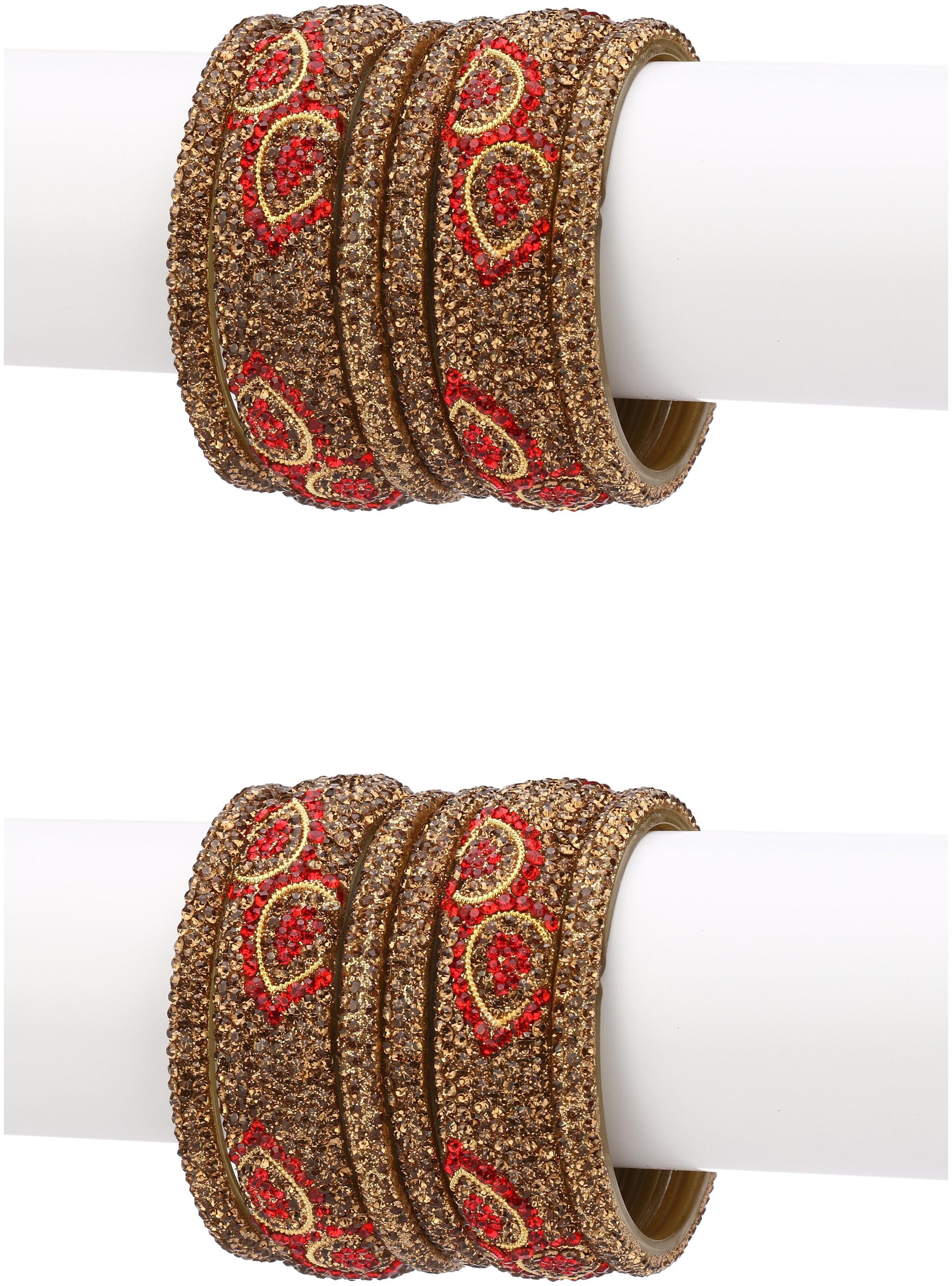 Somil Exclusive Wedding Collection Kada Bangle Set Designer Ornamented Red Golden (Size 2 6)3r3r
Somil Exclusive Wedding Collection Kada Bangle Set Designer Ornamented Red Golden (Size 2 6)3r3r
