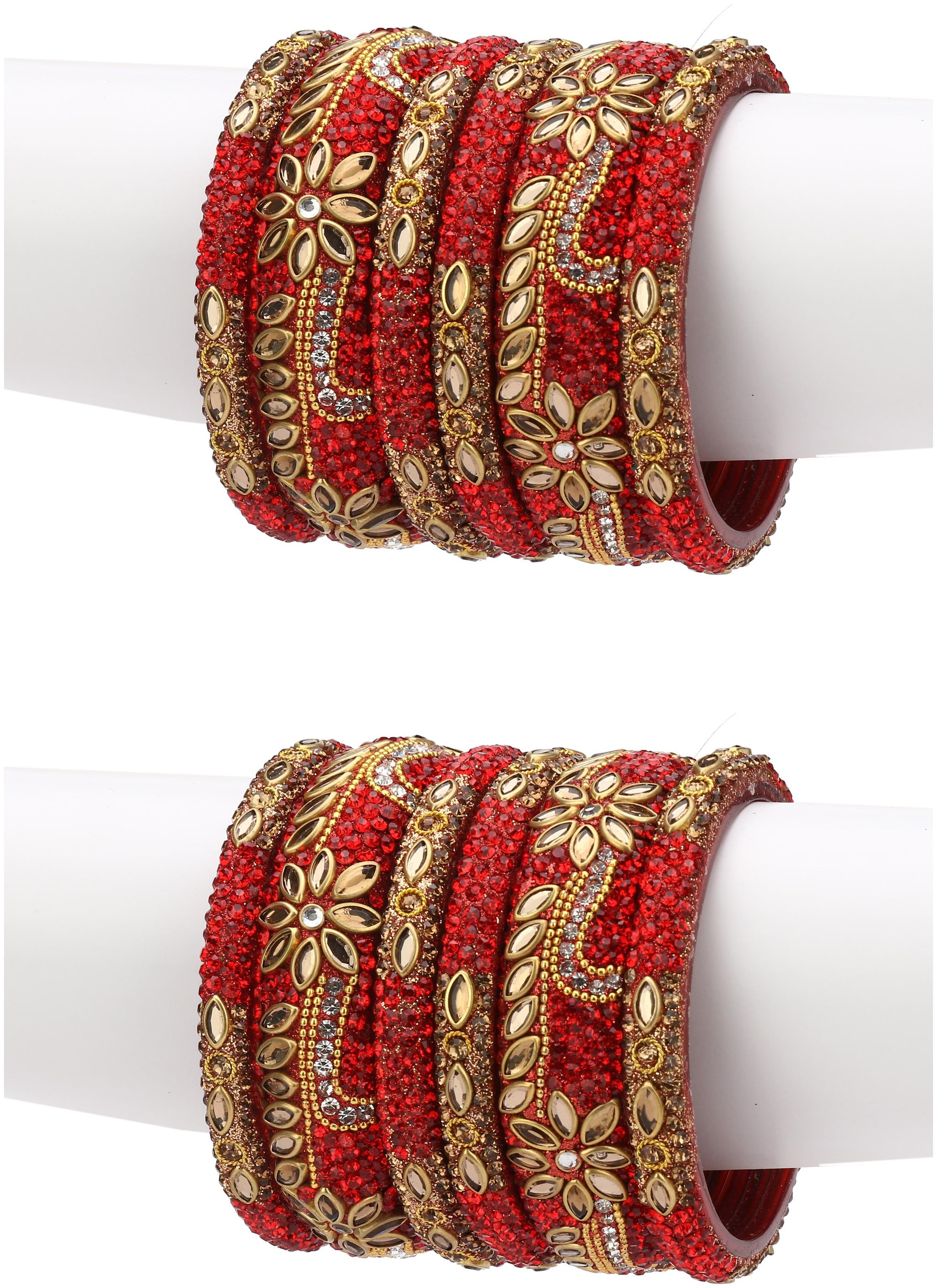 Somil Exclusive Wedding Collection Kada Bangle Set Designer Ornamented Red Golden (Size 2 8)7dh7
Somil Exclusive Wedding Collection Kada Bangle Set Designer Ornamented Red Golden (Size 2 8)7dh7
