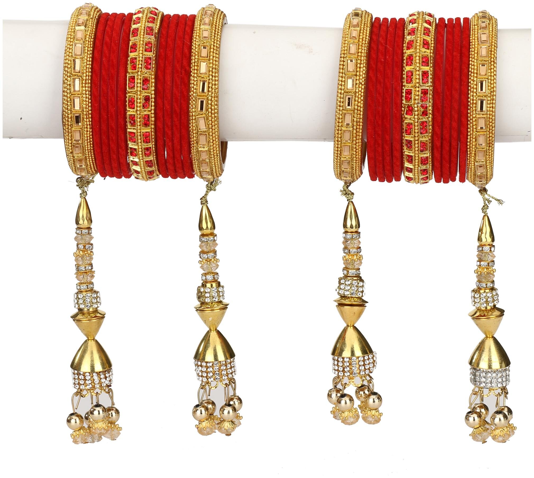 Somil Traditional Party Bangle Set With Latkan Bridal Collection (Set Of 22 Bangles Kada)
Somil Traditional Party Bangle Set With Latkan Bridal Collection (Set Of 22 Bangles Kada)