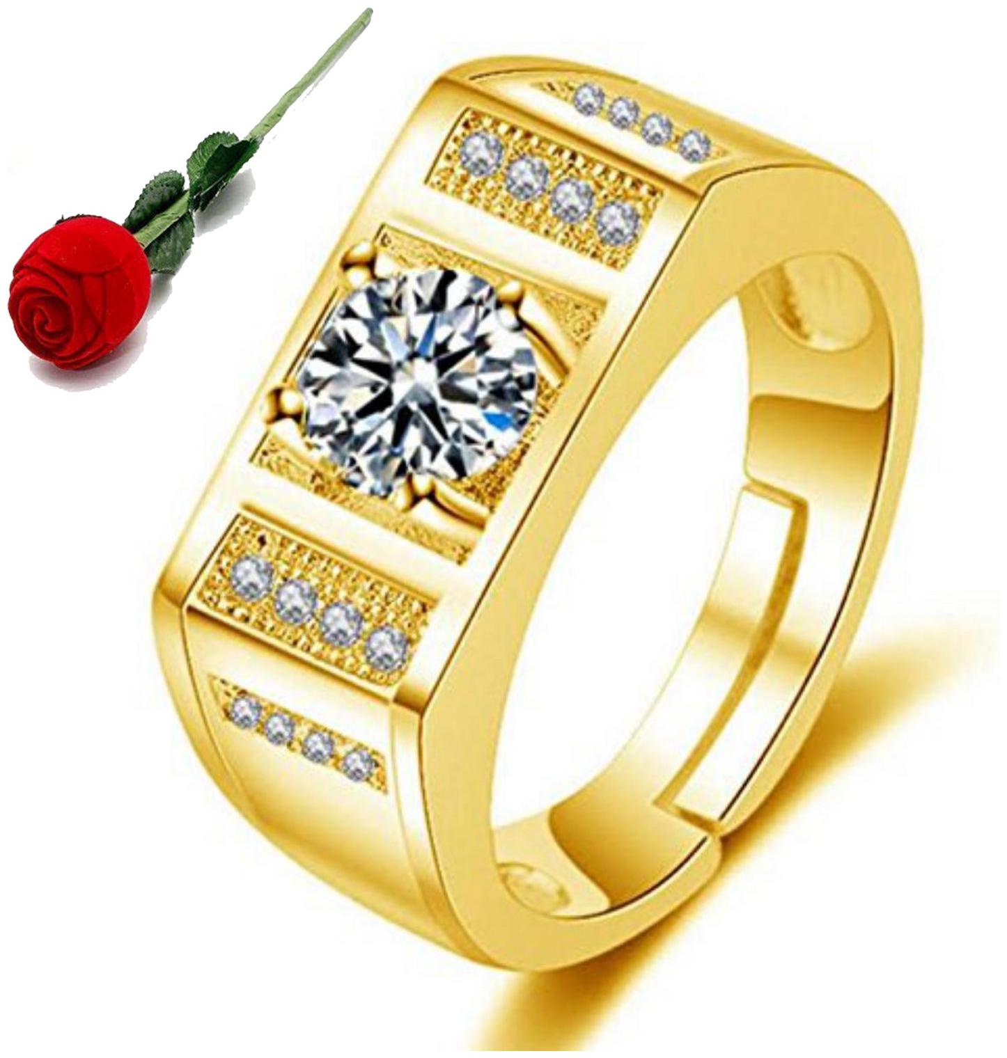 Stylish Teens Exclusive Limited Edition 24Kt Gold Swarovski Solitaire Adjustable Mens Rings With Red Rose Box
Stylish Teens Exclusive Limited Edition 24Kt Gold Swarovski Solitaire Adjustable Mens Rings With Red Rose Box