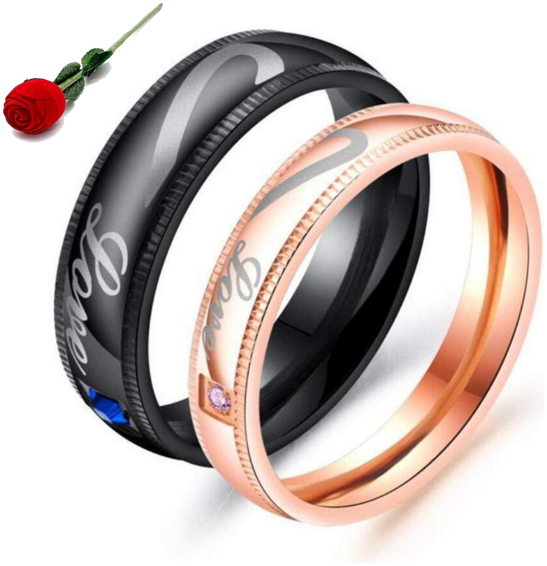 STYLISH TEENS Love Forever Valentine Stainless Steel Couple Rings (7-8) with Rose Box Packing
STYLISH TEENS Love Forever Valentine Stainless Steel Couple Rings (7-8) with Rose Box Packing