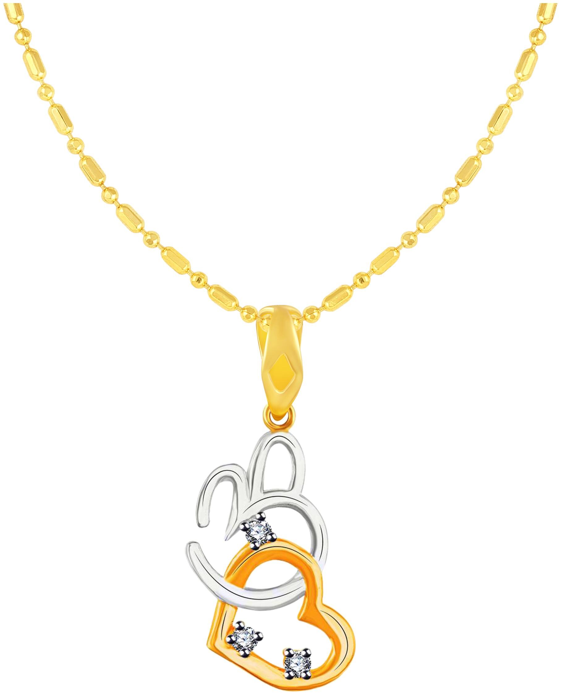 Sukai Jewels Om Heart Gold Plated Alloy Brass Cubic Zirconia Pendant with Chain for Women Girls
Sukai Jewels Om Heart Gold Plated Alloy Brass Cubic Zirconia Pendant with Chain for Women Girls