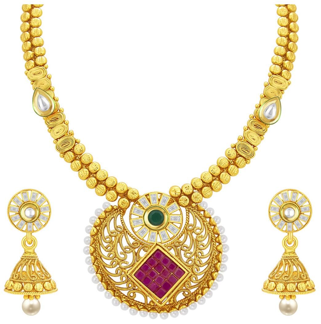 Sukkhi Elegant Invisible Setting Gold Plated American Diamond Necklace Set For Women
Sukkhi Elegant Invisible Setting Gold Plated American Diamond Necklace Set For Women