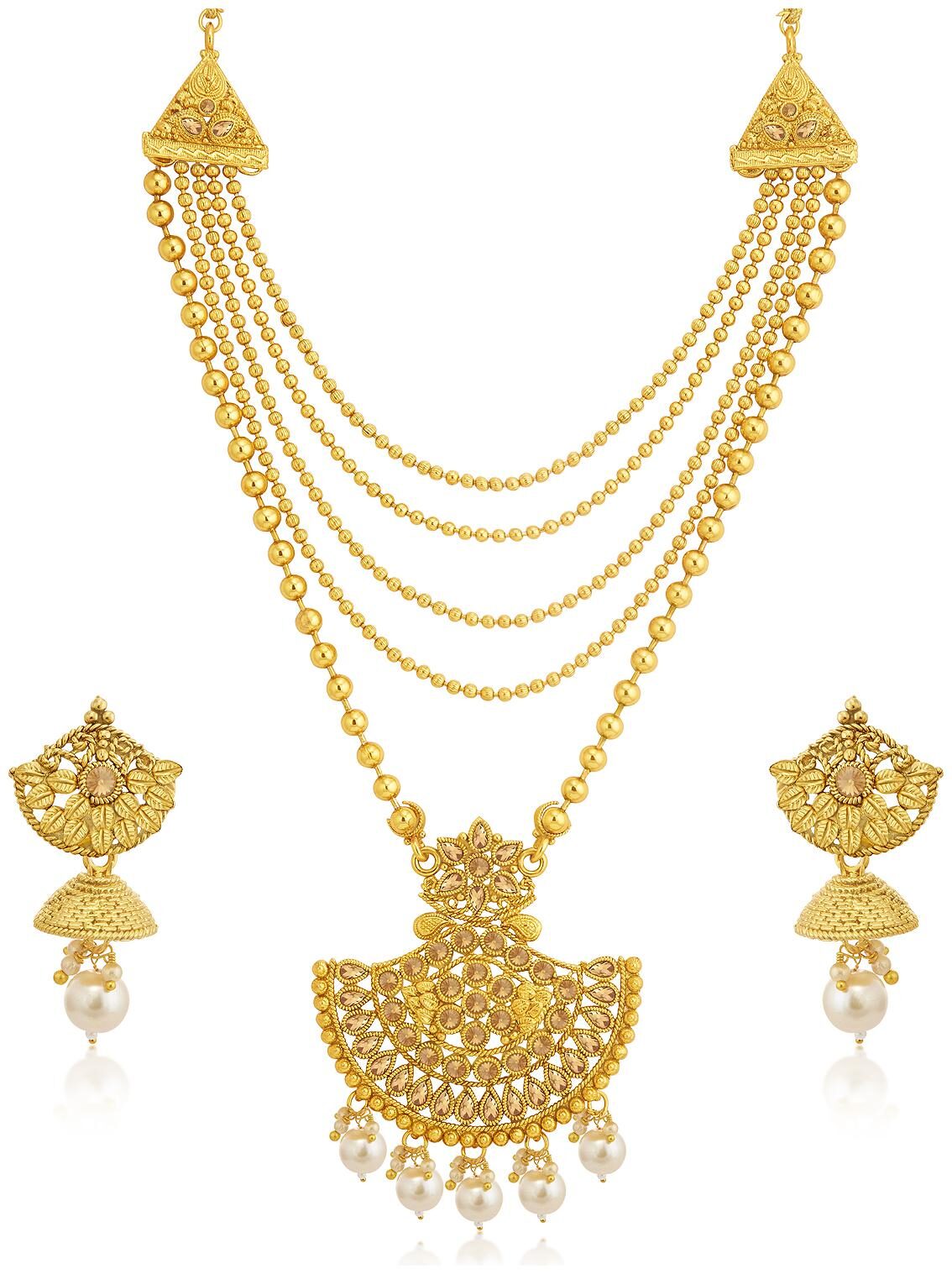 Sukkhi Leafy LCT Gold Plated Wedding Jewellery Pearl Long Haram Necklace Set For Women
Sukkhi Leafy LCT Gold Plated Wedding Jewellery Pearl Long Haram Necklace Set For Women