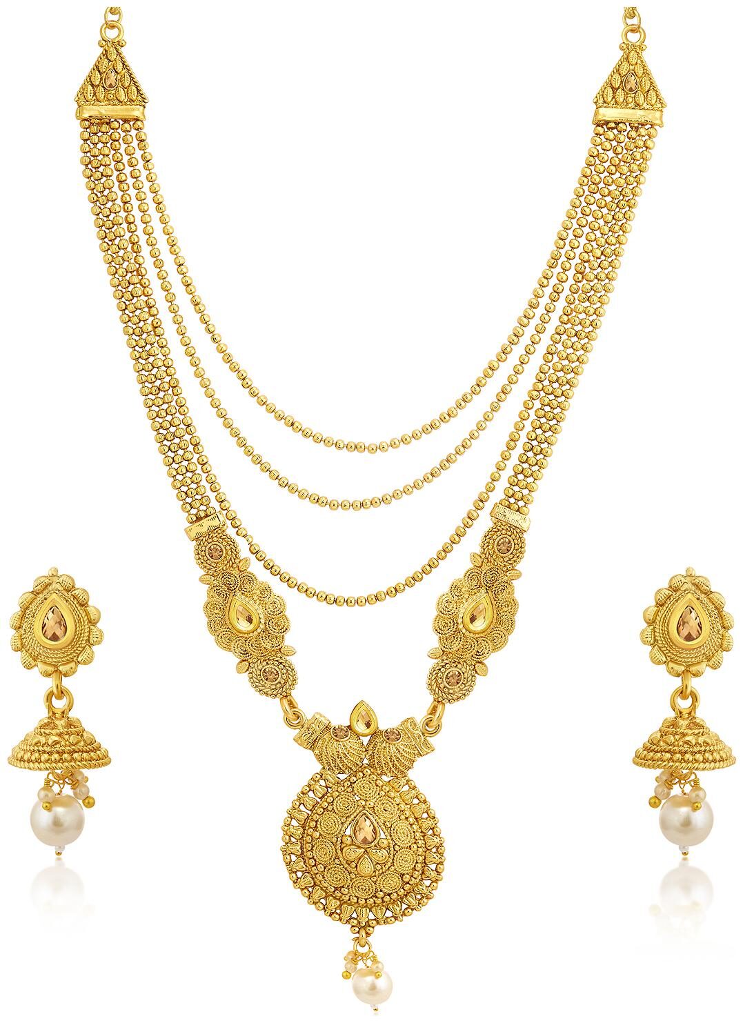 Sukkhi Spectacular LCT Gold Plated Wedding Jewellery Pearl Long Haram Necklace Set For Women
Sukkhi Spectacular LCT Gold Plated Wedding Jewellery Pearl Long Haram Necklace Set For Women