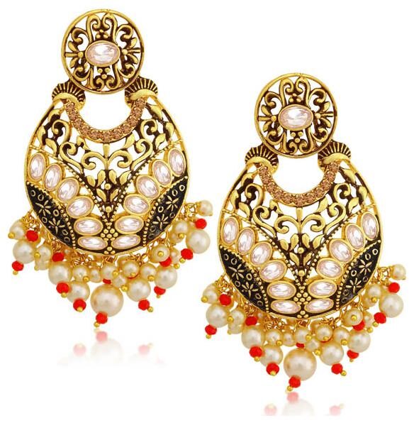 Sukkhi Sparkling LCT Gold Plated Pearl Chandelier Earring For Women
Sukkhi Sparkling LCT Gold Plated Pearl Chandelier Earring For Women