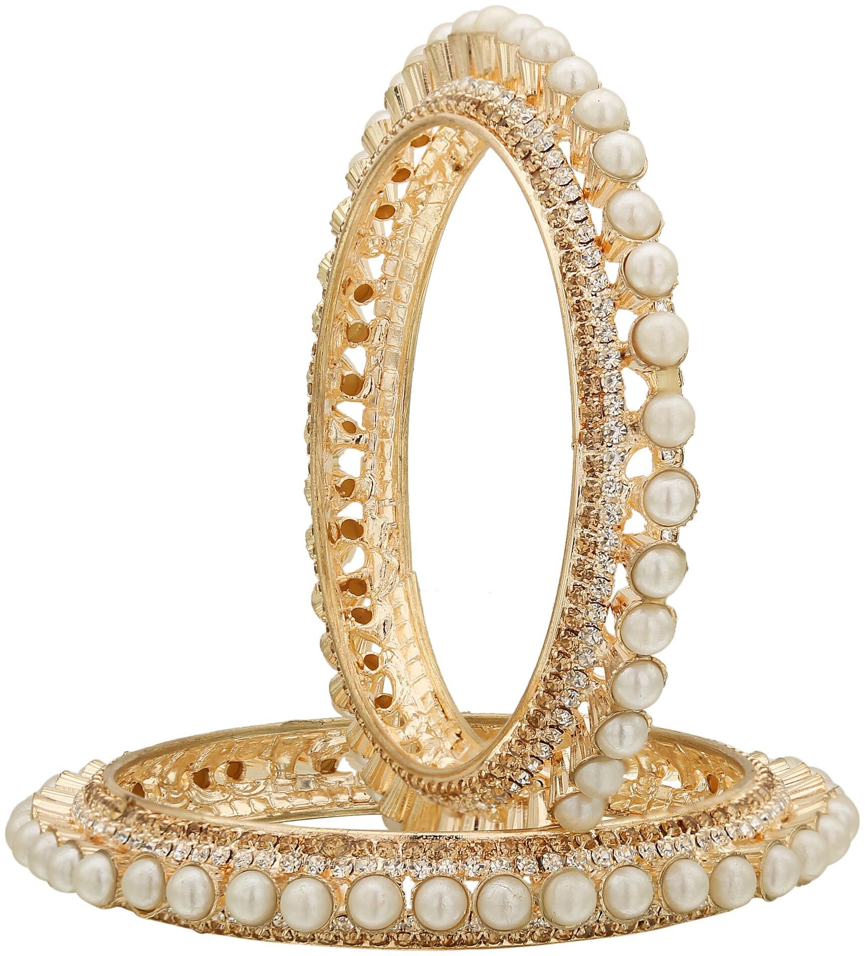 Sukriti Traditional Bolly Style Gold Plated Pearl GoldWhite Bangadi Bangles for Girls Women
Sukriti Traditional Bolly Style Gold Plated Pearl GoldWhite Bangadi Bangles for Girls Women