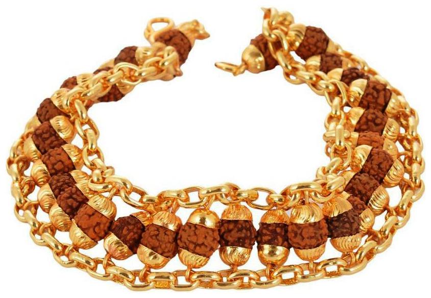 Takshila Gems Natural 5 Face Rudraksha Bracelet 4 mm Beads Gold Polished Caps Chain Rudraksha Bracelet for Men and Women
Takshila Gems Natural 5 Face Rudraksha Bracelet 4 mm Beads Gold Polished Caps Chain Rudraksha Bracelet for Men and Women