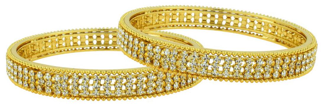 The Jewelbox Eternity American Diamond CZ Gold Plated Bangle Set of 2 (Pair) for Women
The Jewelbox Eternity American Diamond CZ Gold Plated Bangle Set of 2 (Pair) for Women