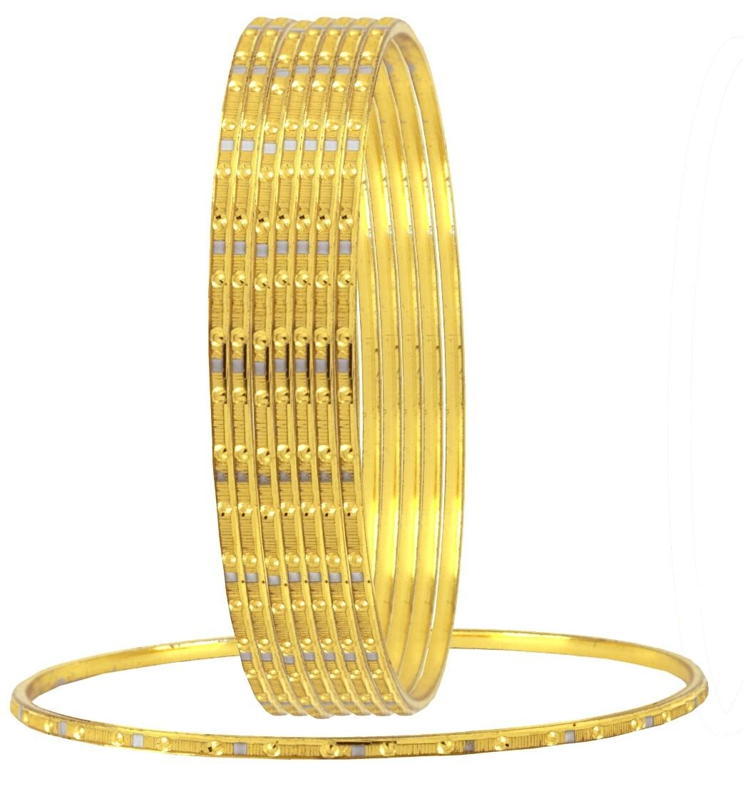 ZIVOM Wedding Traditional 22k Gold Plated Rhodium Metal Chuda Kada Bangle Set Of 8 For Women
ZIVOM Wedding Traditional 22k Gold Plated Rhodium Metal Chuda Kada Bangle Set Of 8 For Women