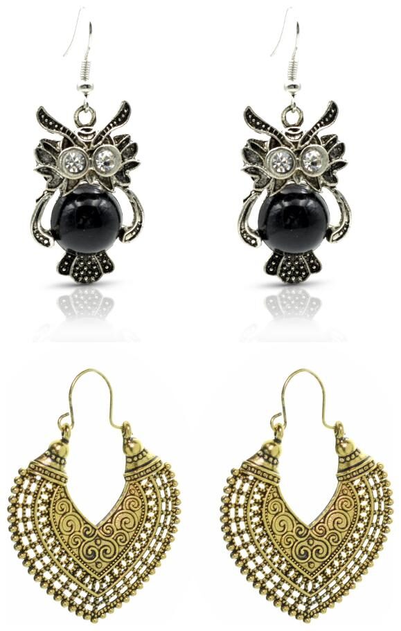 Three Shades Set of 2 pair of earrings Golden Heart Earring Owl Textured Earring Studded With Diamod For Girls Women
Three Shades Set of 2 pair of earrings Golden Heart Earring Owl Textured Earring Studded With Diamod For Girls Women