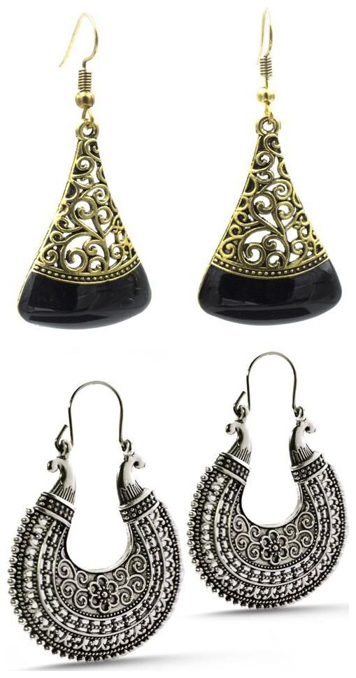 Three Shades Earrings Combo Set 2 of Beautiful 1 Dangle Earring 1 Chand Style Earring in Black Silver Colour Designed for both Girls Women
Three Shades Earrings Combo Set 2 of Beautiful 1 Dangle Earring 1 Chand Style Earring in Black Silver Colour Designed for both Girls Women