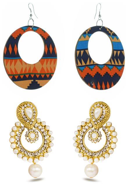 Three Shades Combo Set of 2 Beautiful Earring With Designer Ramleela Deepika Chandbali Earring Combo Set for Girls Women 128
Three Shades Combo Set of 2 Beautiful Earring With Designer Ramleela Deepika Chandbali Earring Combo Set for Girls Women 128