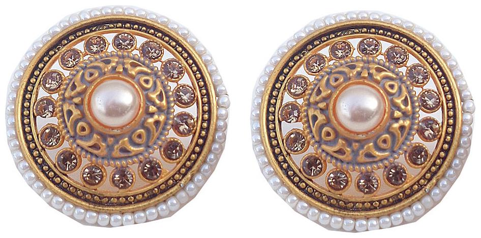 Trendeela Noor Ethnic Enamel Plated Classy Stud Earrings With White Beads Stones Embellishment
Trendeela Noor Ethnic Enamel Plated Classy Stud Earrings With White Beads Stones Embellishment