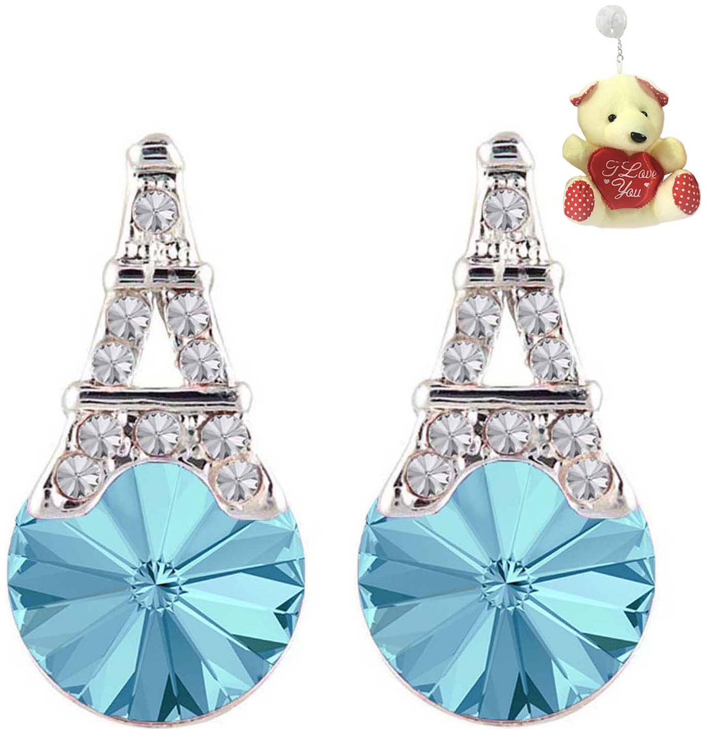 Valentine Gift Blue Crystals Earrings with for Women with Free Teddy by Mahi ER1193739RABluTed
Valentine Gift Blue Crystals Earrings with for Women with Free Teddy by Mahi ER1193739RABluTed