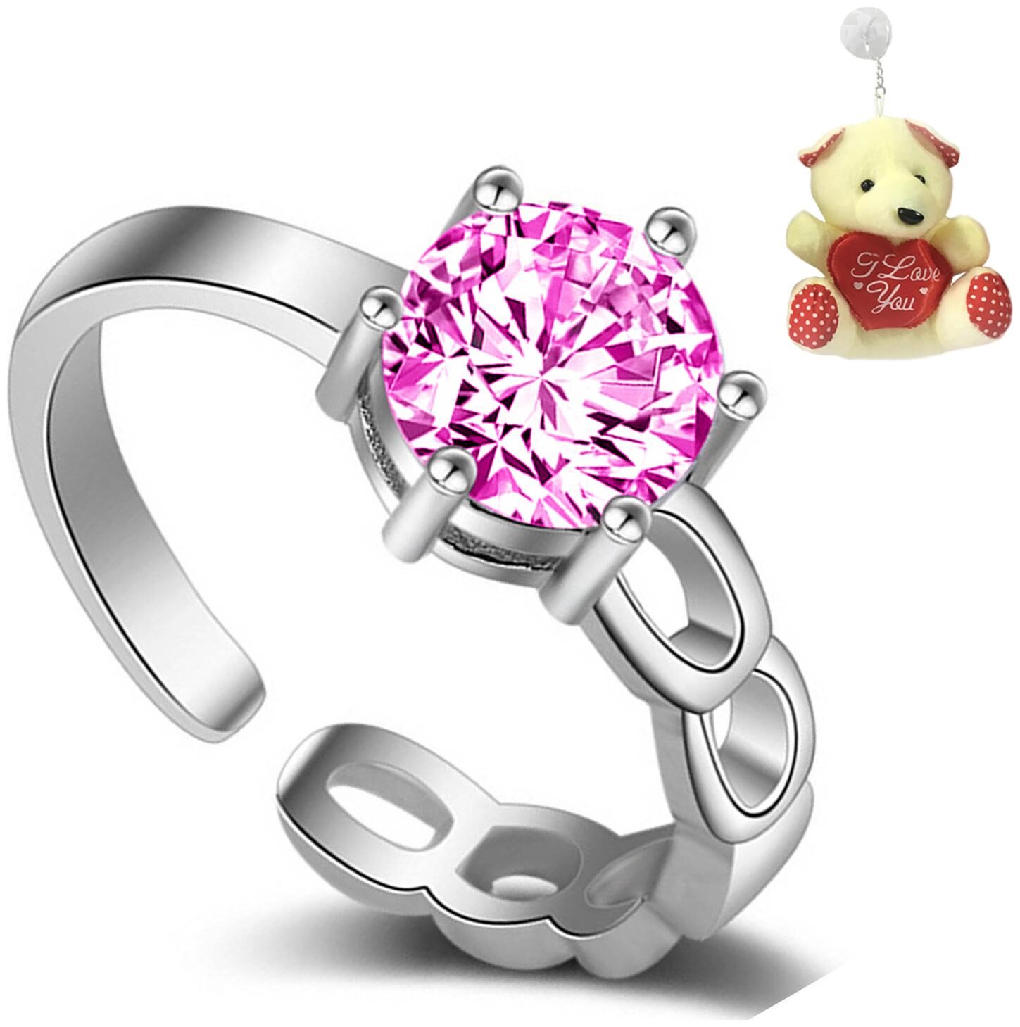 Om Jewells Pink Adjustable Finger Ring with Free Teddy for Girls and Women by Om Jewells FR1000901PINTed
Om Jewells Pink Adjustable Finger Ring with Free Teddy for Girls and Women by Om Jewells FR1000901PINTed