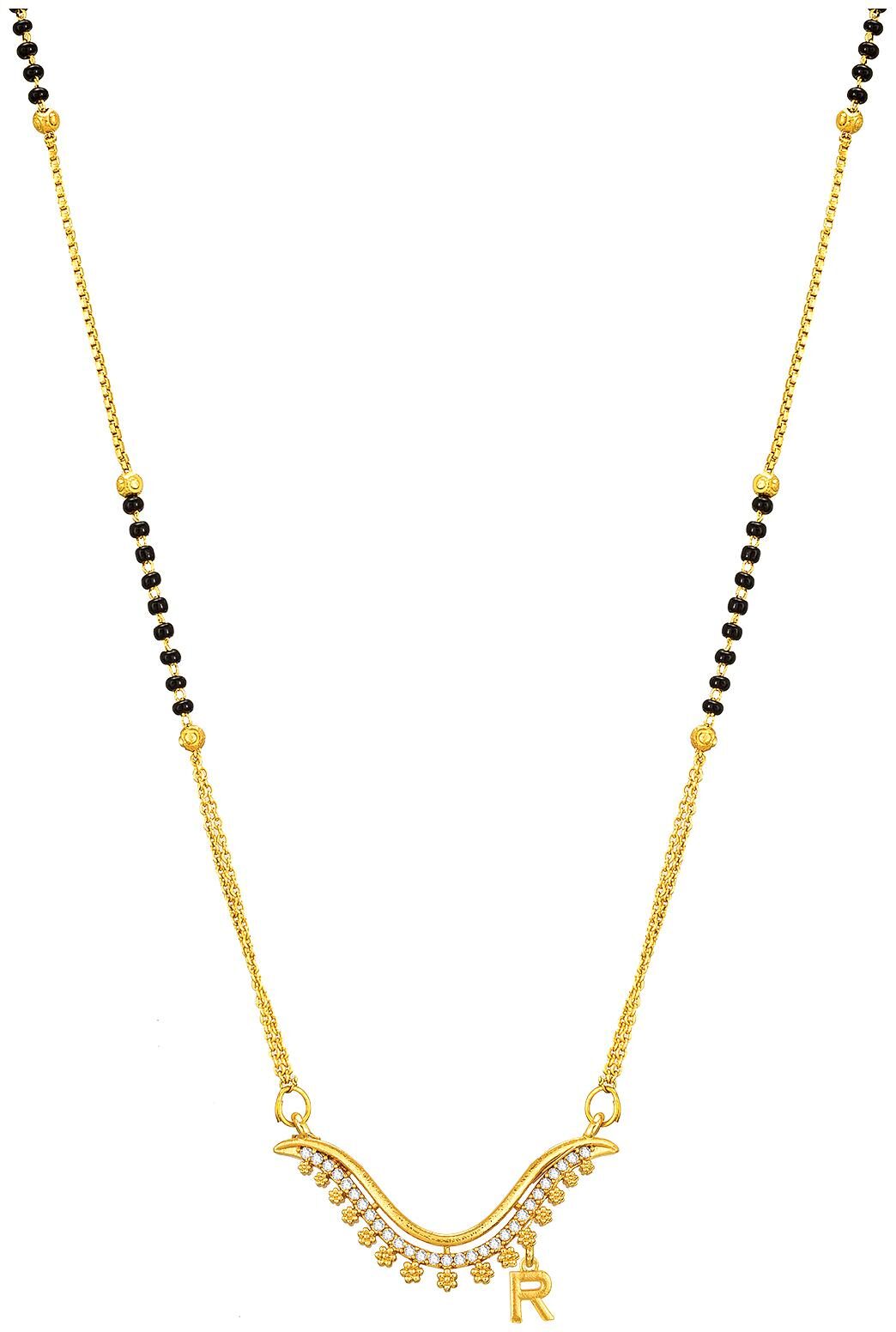 Vermont Fancy Design Gold Plated American Diamond Initial R Letter Alphabet Mangalsutra For Women
Vermont Fancy Design Gold Plated American Diamond Initial R Letter Alphabet Mangalsutra For Women