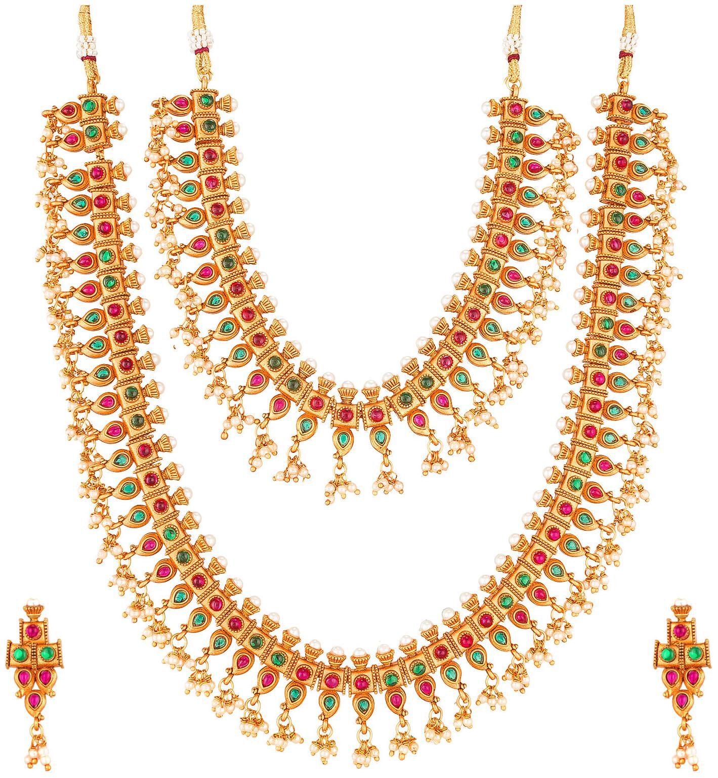 Vermont Gold Plated And American Diamond Pearl Bridal Temple Set For Women Girls (Golden)
Vermont Gold Plated And American Diamond Pearl Bridal Temple Set For Women Girls (Golden)