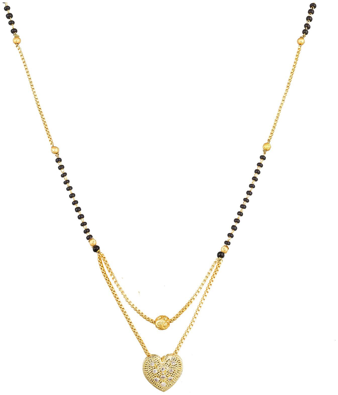 Vermont Latest Design Traditional Black Bead Gold Plated American Diamond Mangalsutra for Women
Vermont Latest Design Traditional Black Bead Gold Plated American Diamond Mangalsutra for Women