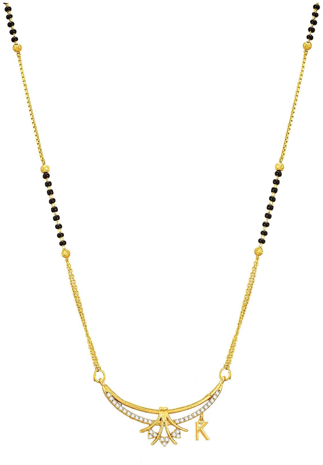 Vermont Trendy Designer Gold Plated American Diamond Initial K Letter Alphabet Mangalsutra For Women
Vermont Trendy Designer Gold Plated American Diamond Initial K Letter Alphabet Mangalsutra For Women