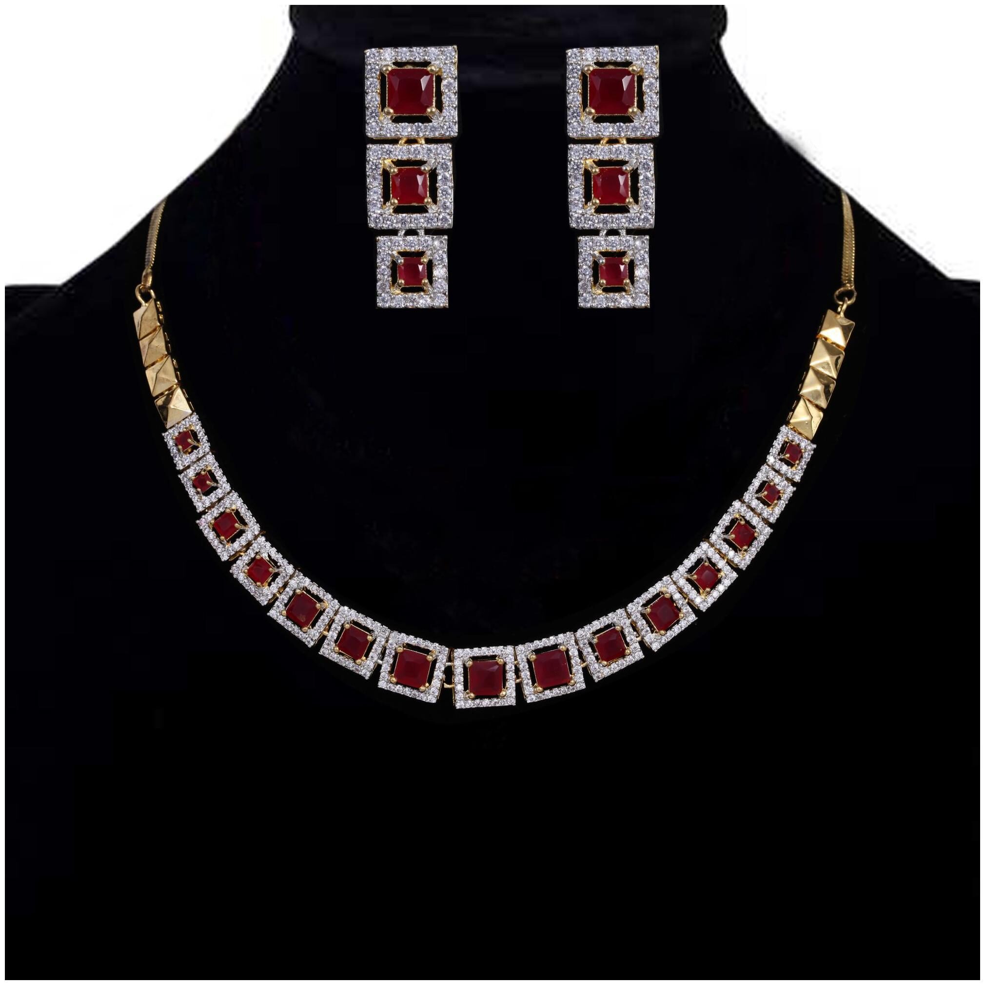 Vfi American Diamond Precious Fancy Party Wear Necklace Set With Earrings- 460450
Vfi American Diamond Precious Fancy Party Wear Necklace Set With Earrings- 460450