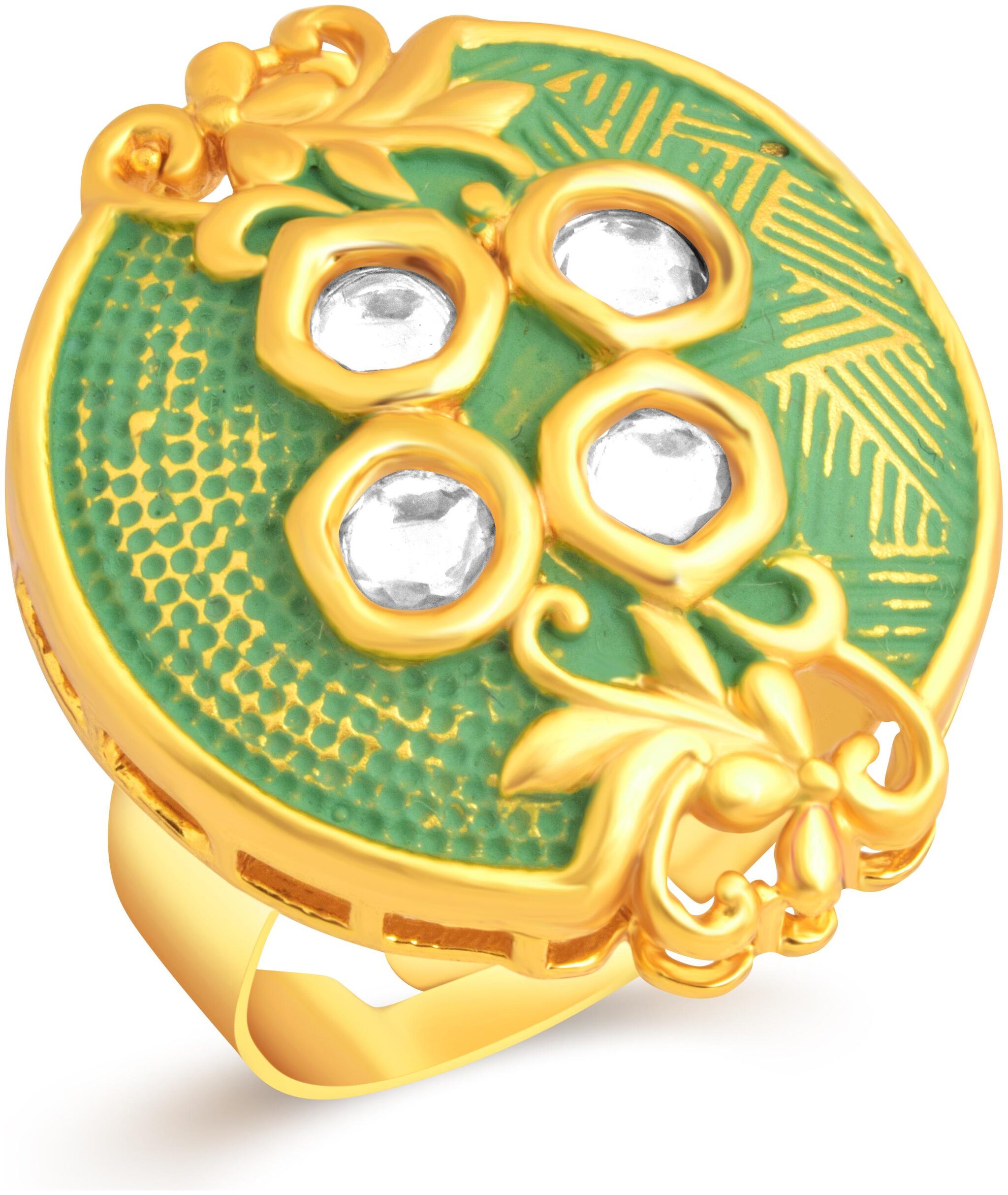 VK Jewels Traditional Gold Plated Alloy Kundan Adjustable Ring for Women VKFR3283G
VK Jewels Traditional Gold Plated Alloy Kundan Adjustable Ring for Women VKFR3283G