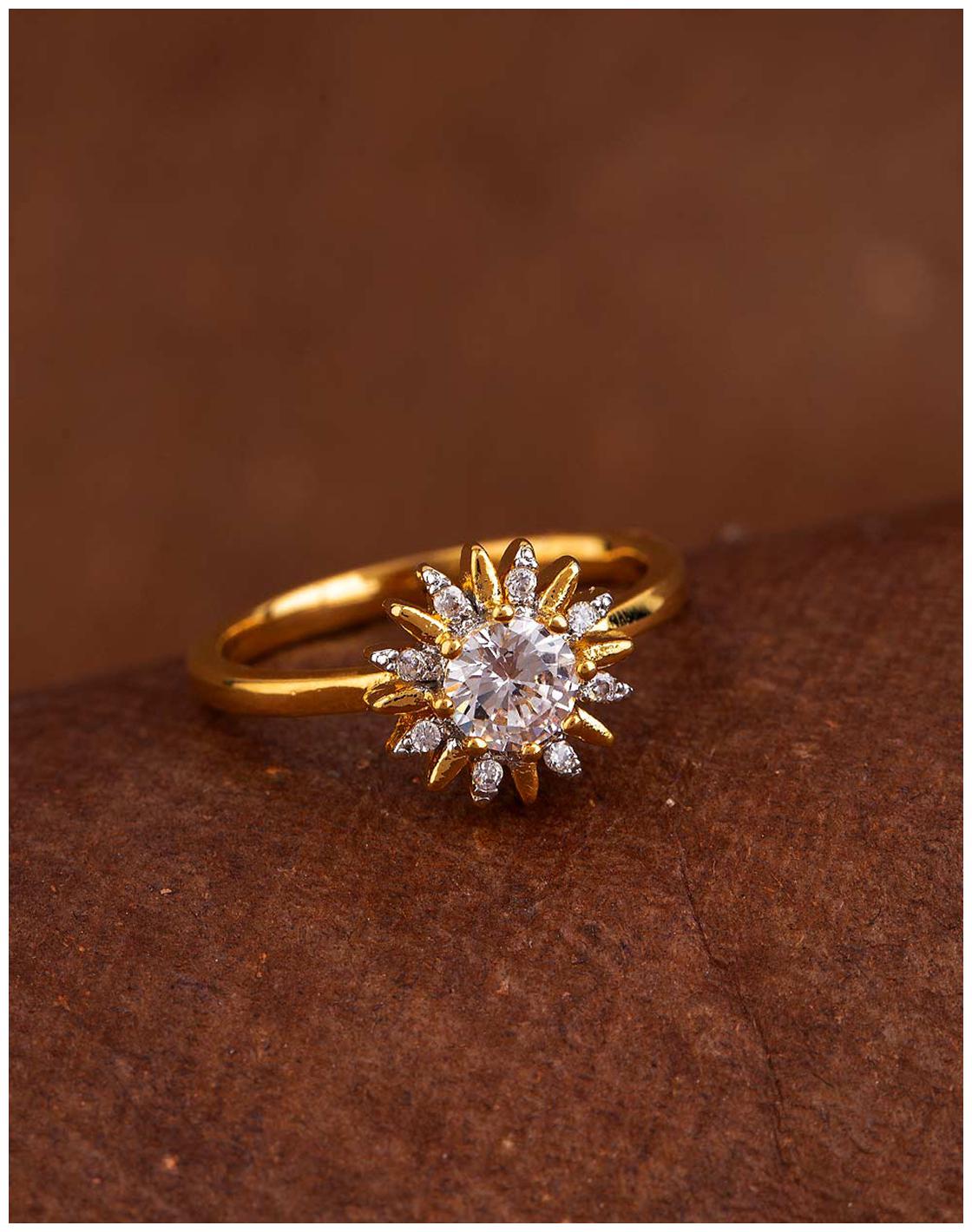 Voylla CZ Round Cut Gem Floral Ring 
Voylla CZ Round Cut Gem Floral Ring