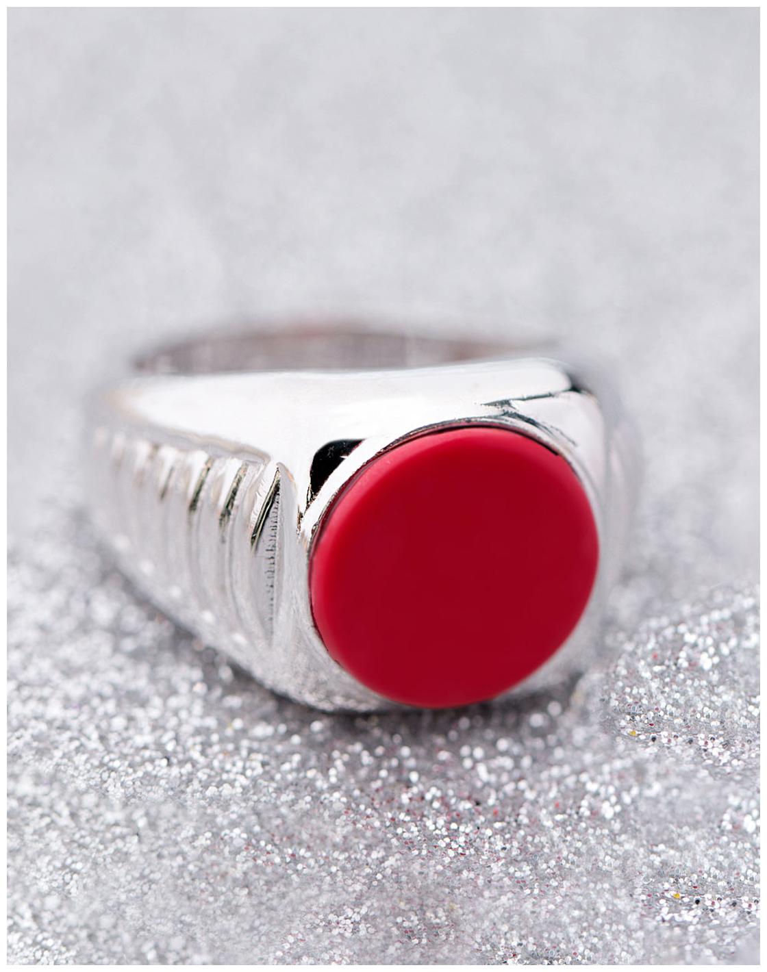Voylla Oval Red Stone Milestone Ring