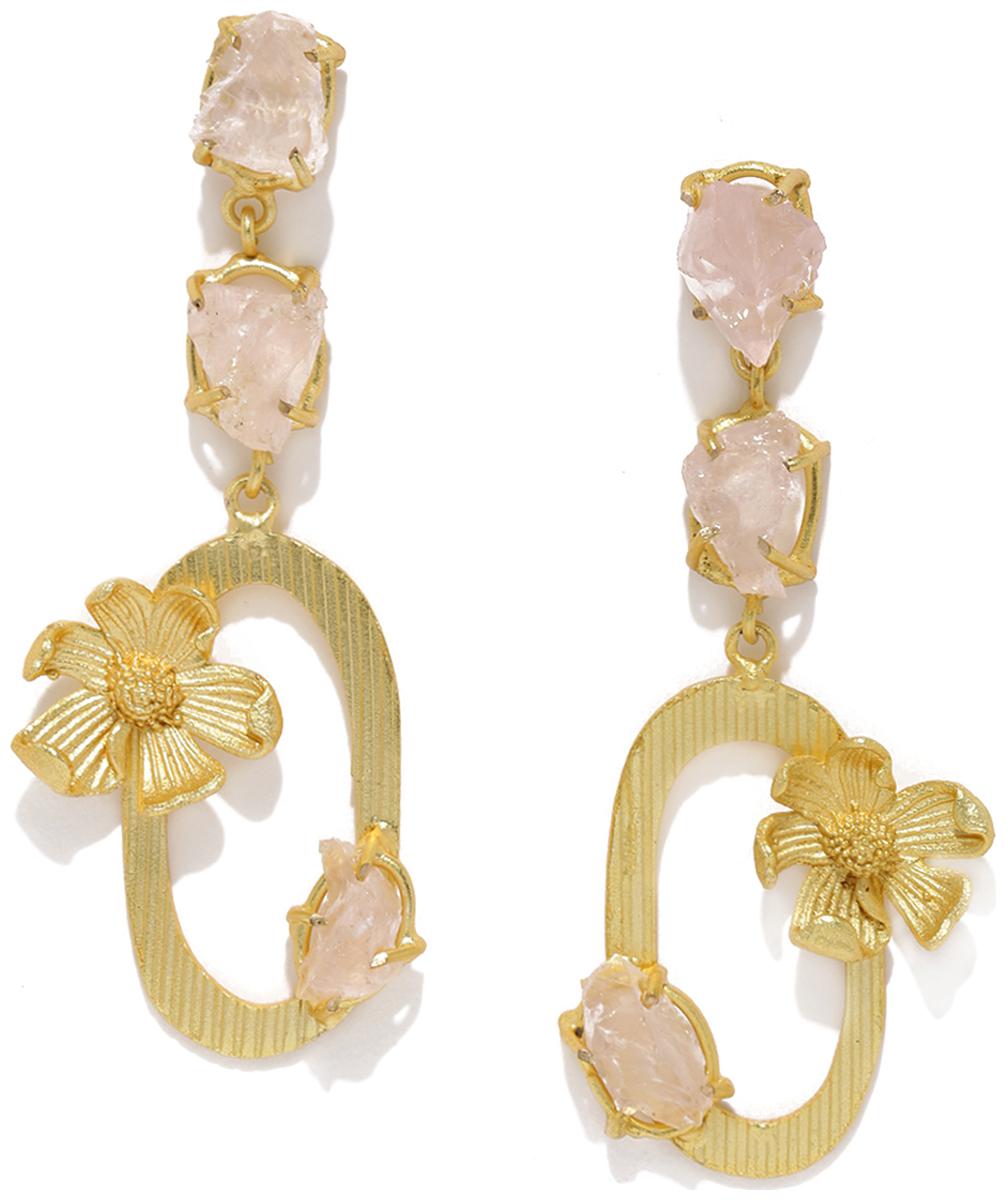 Zaveri Pearls Gold Tone Flower Design Embellished With Druzy Stones Dangle Earring-ZPFK8198
Zaveri Pearls Gold Tone Flower Design Embellished With Druzy Stones Dangle Earring-ZPFK8198