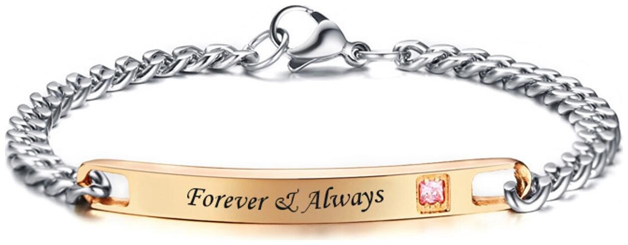 ZIVOM Stylish Forever Always Rose Gold Silver 316L Surgical Stainless Steel Id Couple Lovers Bracelet Men Women
ZIVOM Stylish Forever Always Rose Gold Silver 316L Surgical Stainless Steel Id Couple Lovers Bracelet Men Women