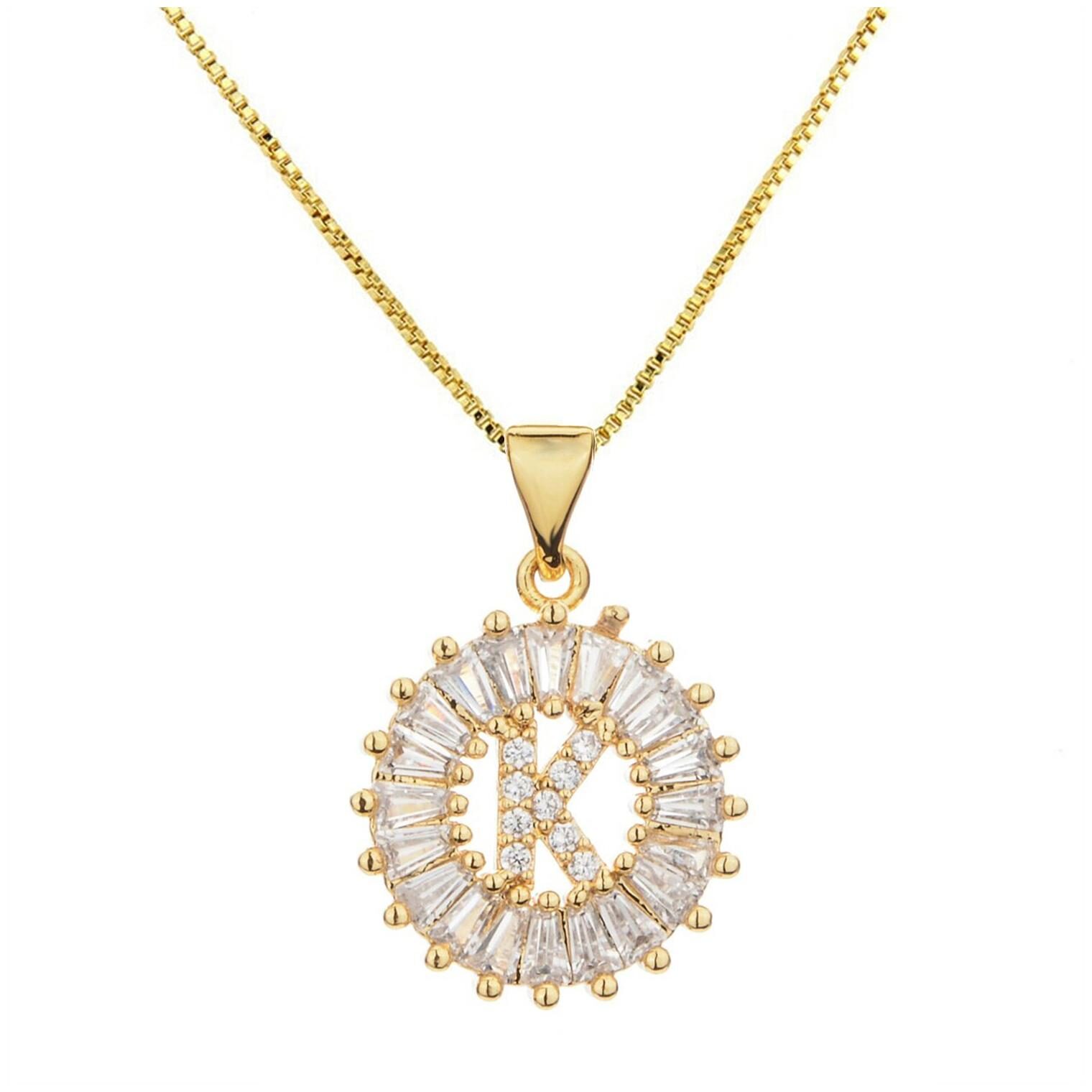 ZIVOMInitial Alphabet K Large Letter Cubic Zirconia CZ 18K Gold Necklace Birthday Gifts for Women Girls
ZIVOMInitial Alphabet K Large Letter Cubic Zirconia CZ 18K Gold Necklace Birthday Gifts for Women Girls