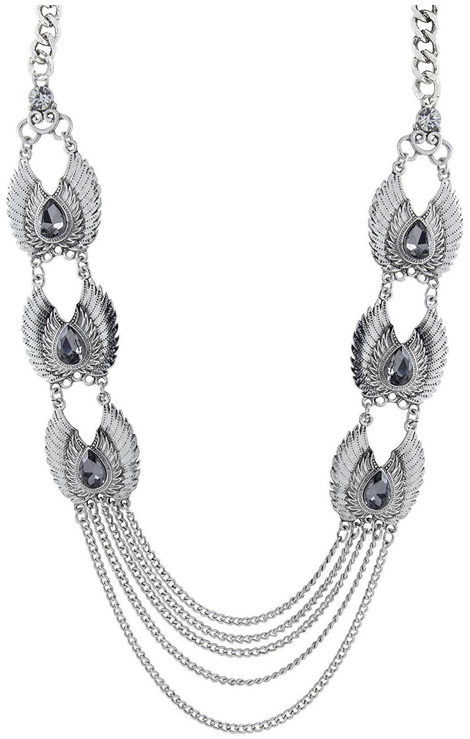 ZivomWings Statement Grey Crystal Antique Oxidised Afghani Bohemian Tribal Silver Long Necklace Chain Girls Women
ZivomWings Statement Grey Crystal Antique Oxidised Afghani Bohemian Tribal Silver Long Necklace Chain Girls Women