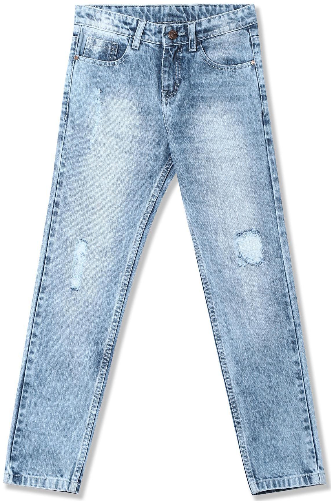 Boys Slim Fit Acid Wash Jeans