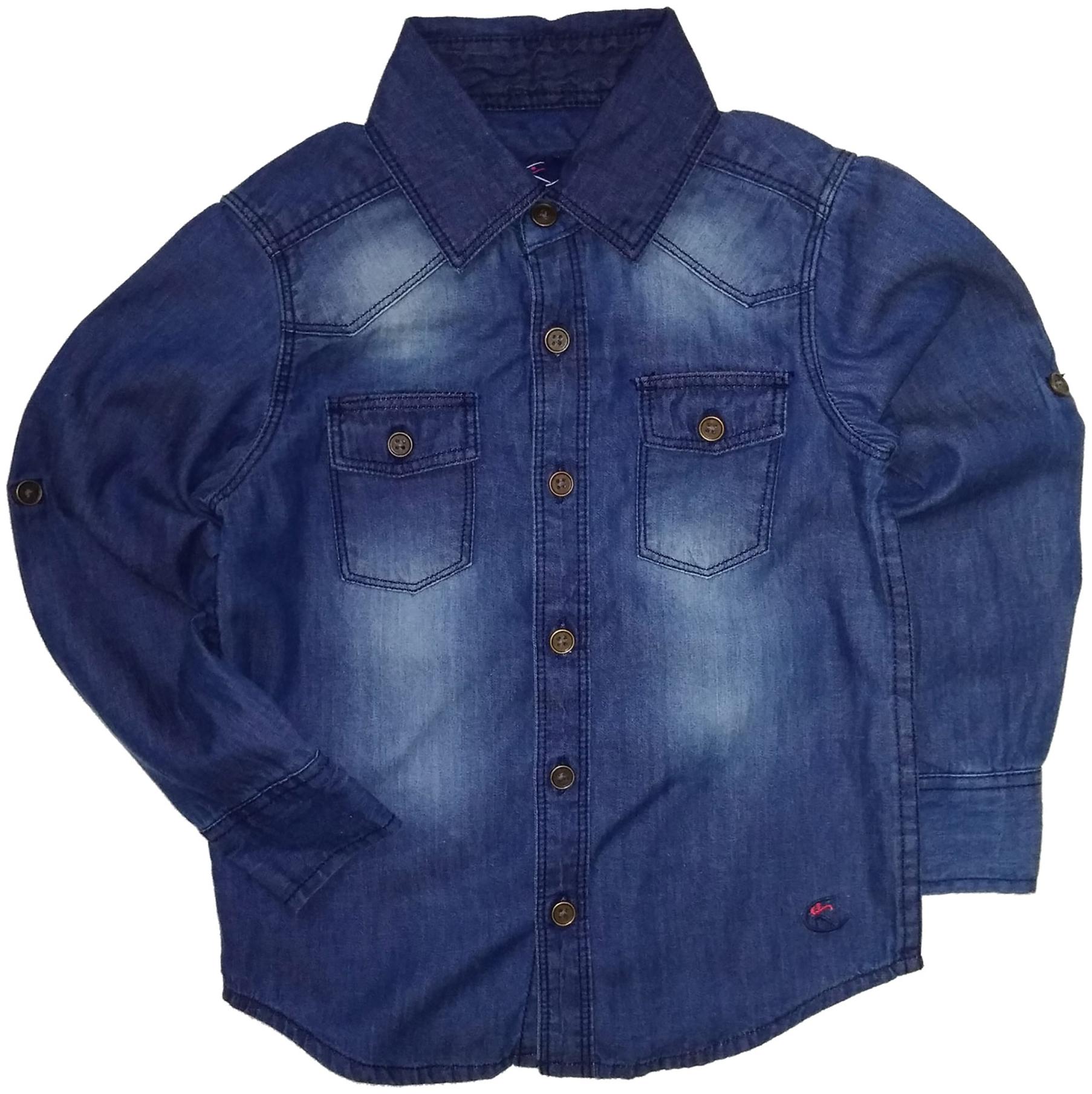 KiddoPanti Boy Cotton Printed Shirt Blue