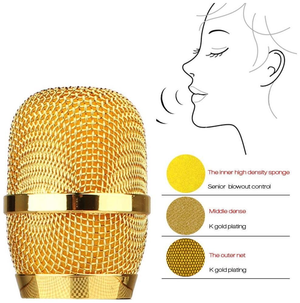 Compatible With Samsung Smartphones Q7 Microphone Wireless Portable Handheld Singing Machine Microphone Mic Golden
Compatible With Samsung Smartphones Q7 Microphone Wireless Portable Handheld Singing Machine Microphone Mic Golden